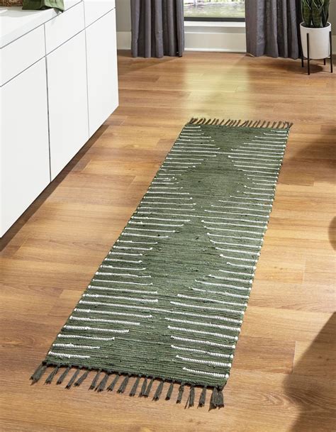 dark green runner rug